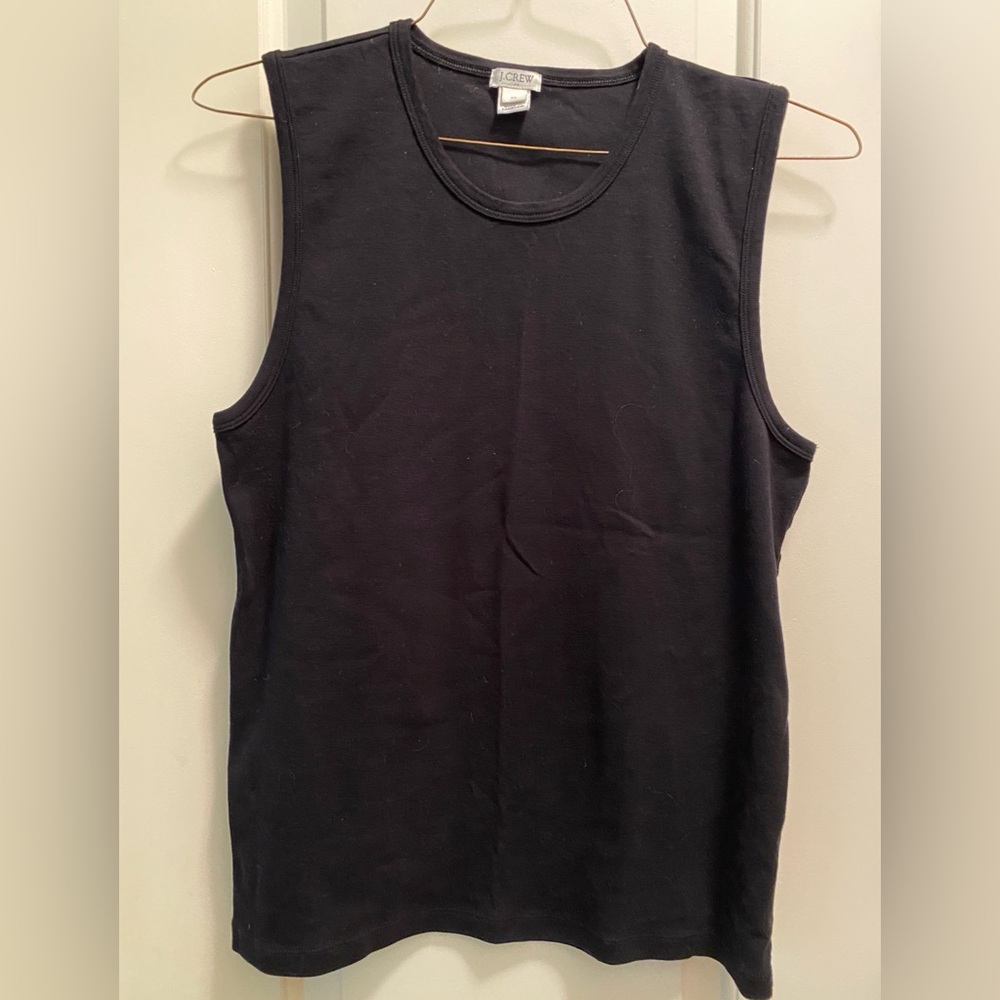J Crew Factory sleeveless knit top black XL never worn.